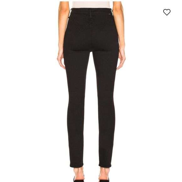 MOTHER THE DIAMOND SWOONER WASH: NOT GUILTY Jet Black Slim Fit Jeans size 24 - Picture 3 of 14